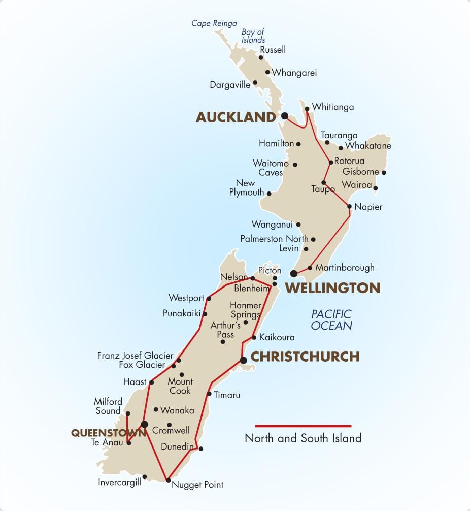 Kat jeyografik nan sid zile a nan new zeland kondwi
