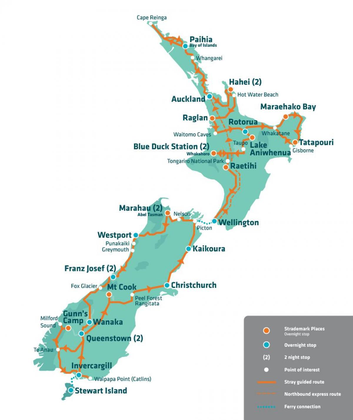 new zeland atraksyon touris kat jeyografik