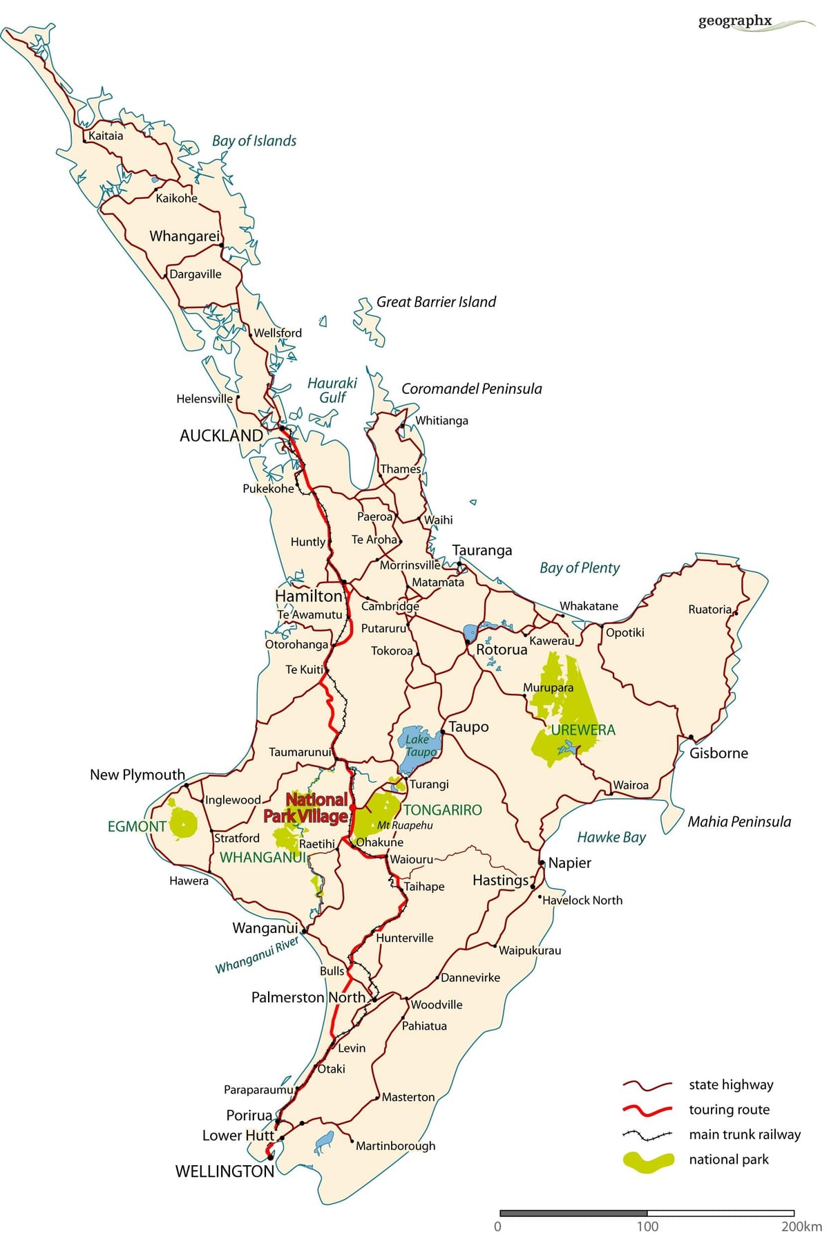 detaye kat wout la nan north island new zeland