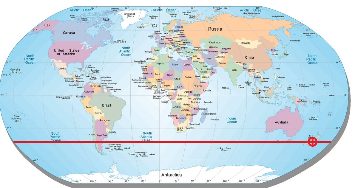 Kat jeyografik nan new zeland latitid
