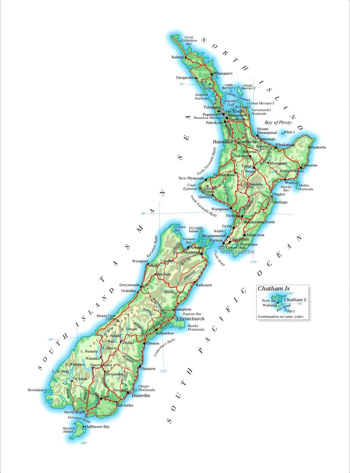 new zeland chenn mòn yo ki kat jeyografik