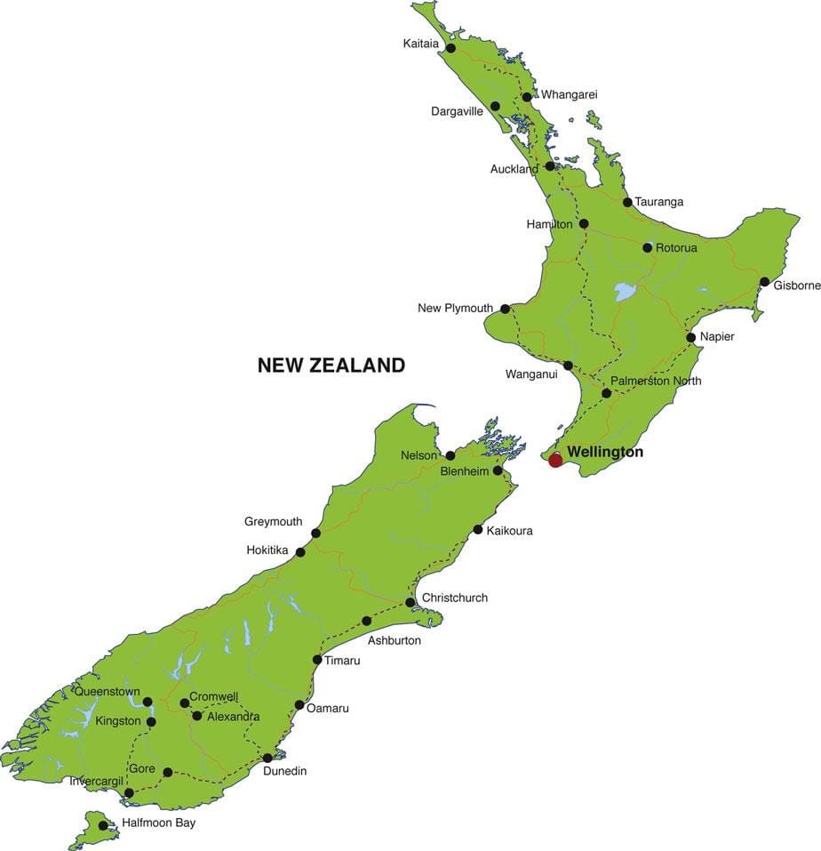 Kat jeyografik nan new zeland etazini