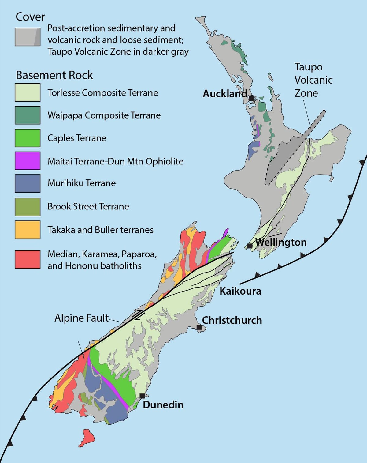 Kat jeyografik nan new zeland resous natirèl