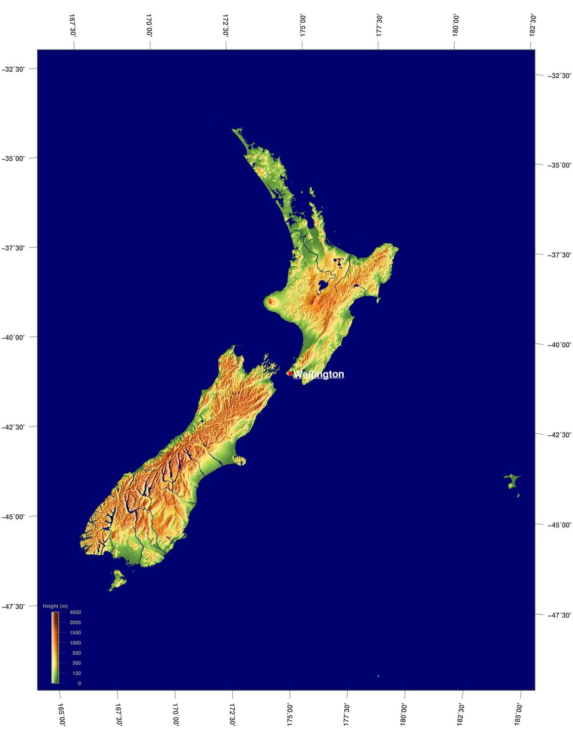 new zeland tèren kat jeyografik