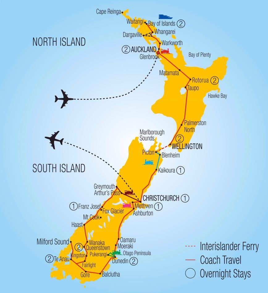 Kat jeyografik nan new zeland tren