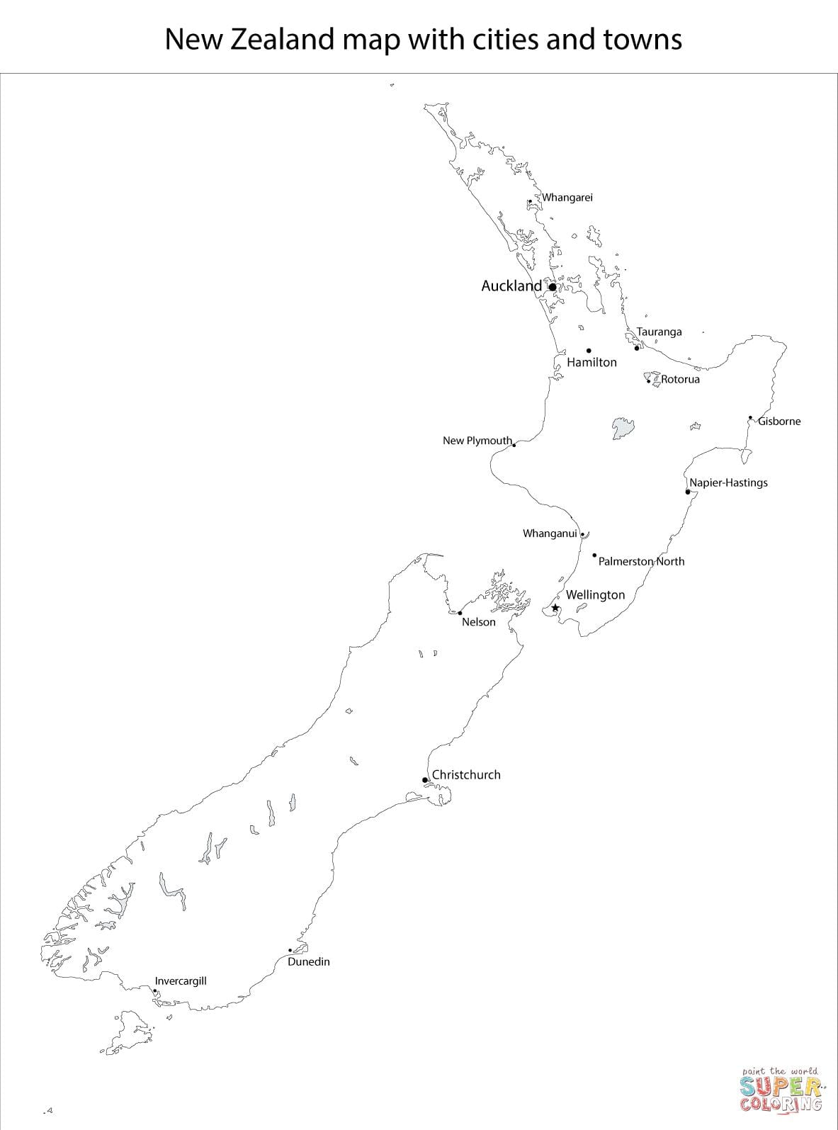 kat jeyografik nan new zeland nwa ak blan