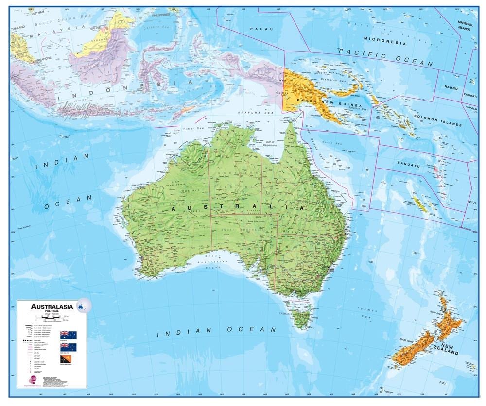 Kat jeyografik nan ostrali ak new zeland fizik