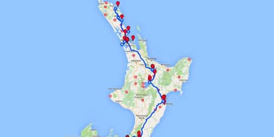Kondwi kat jeyografik la nan north island new zeland