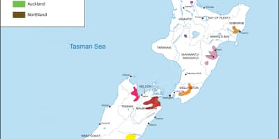 New zeland diven rejyon kat jeyografik