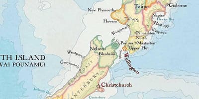 Kat jeyografik nan new zeland ekri an lèt detache