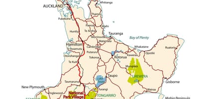 Detaye kat wout la nan north island new zeland