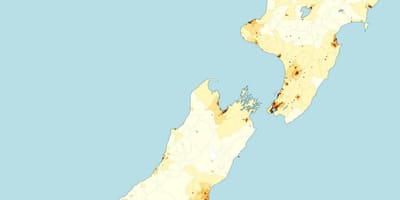 New zeland dansite popilasyon kat jeyografik