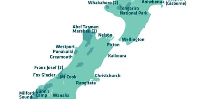 Kat jeyografik nan new zeland touristik
