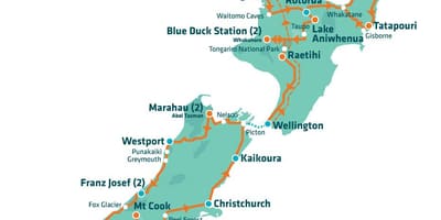 New zeland atraksyon kat jeyografik